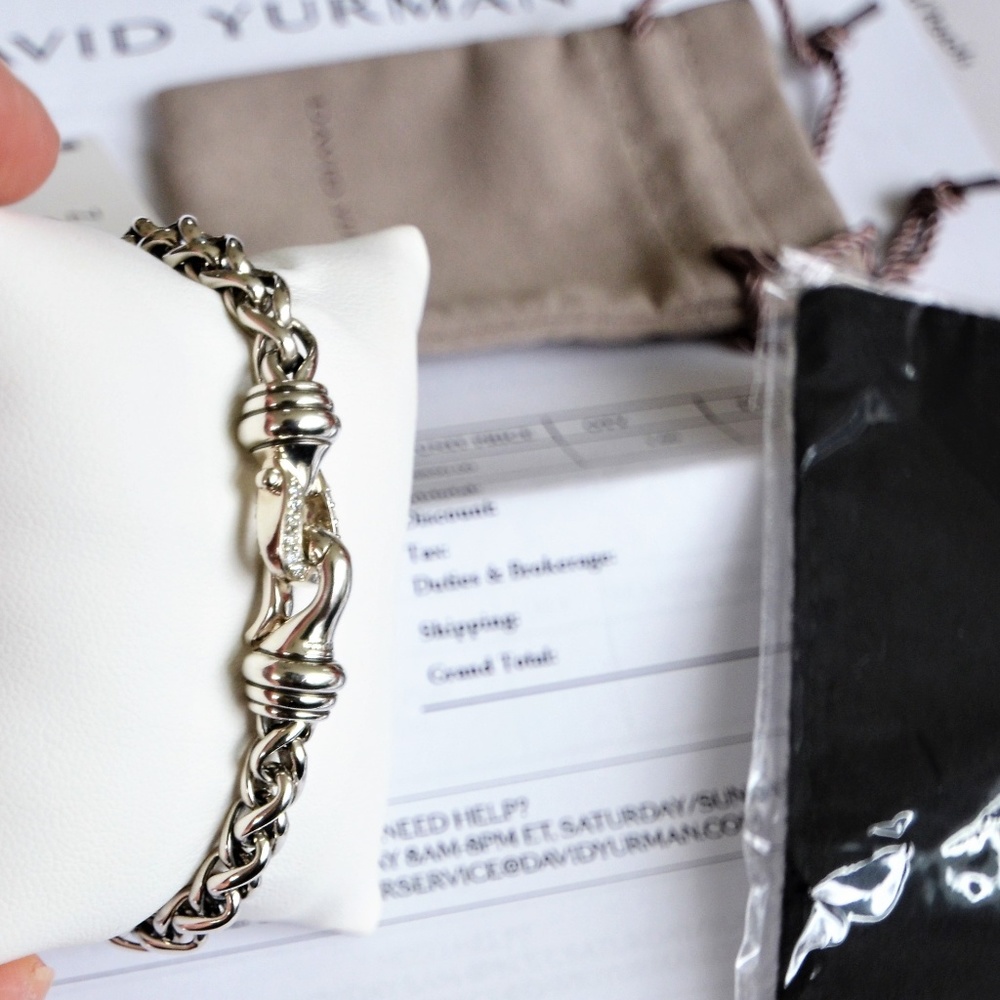 SOLD David Yurman Sterling and Diamonds .32pts - Picture 4 of 8